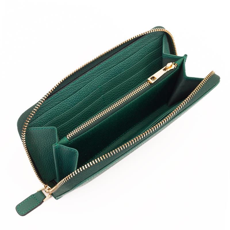 Deri Dikdörtgen Cüzdan Zümrüt Yeşil