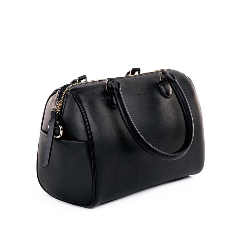 Deri Duffle Çapraz Çanta Siyah