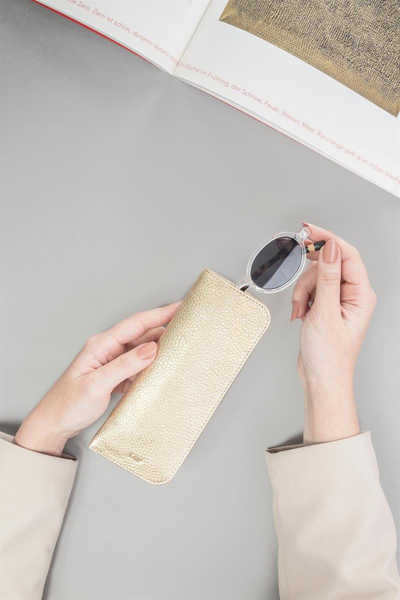 Deri Gözlük Kılıfı Dore