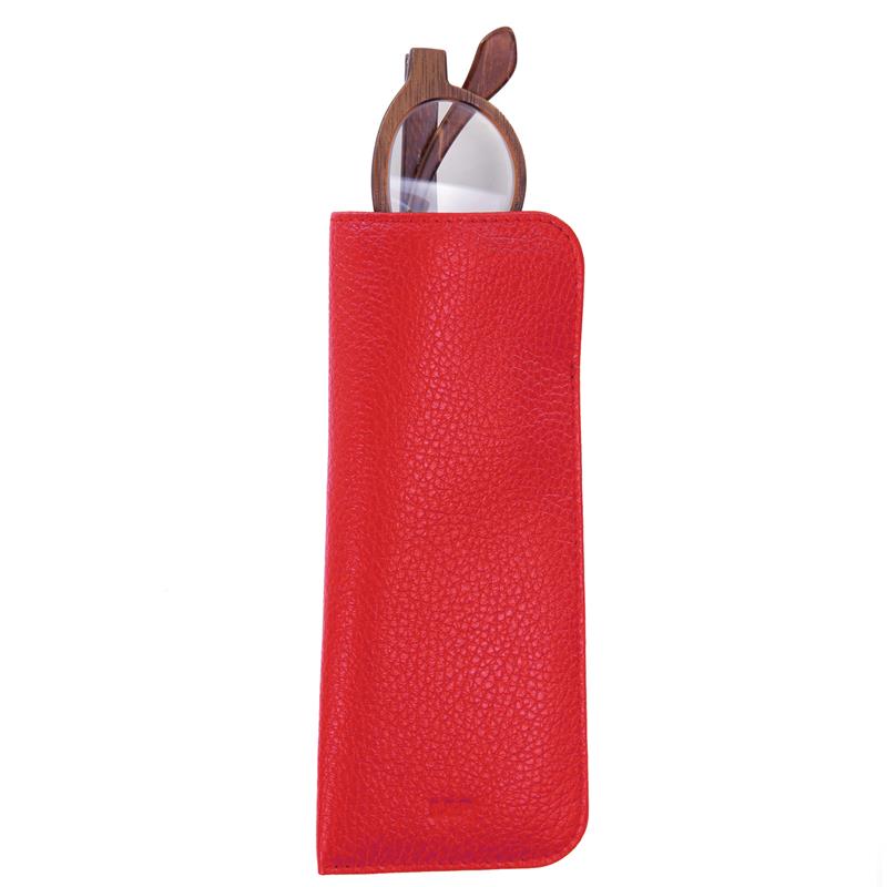 Deri Gözlük Kılıfı Kırmızı