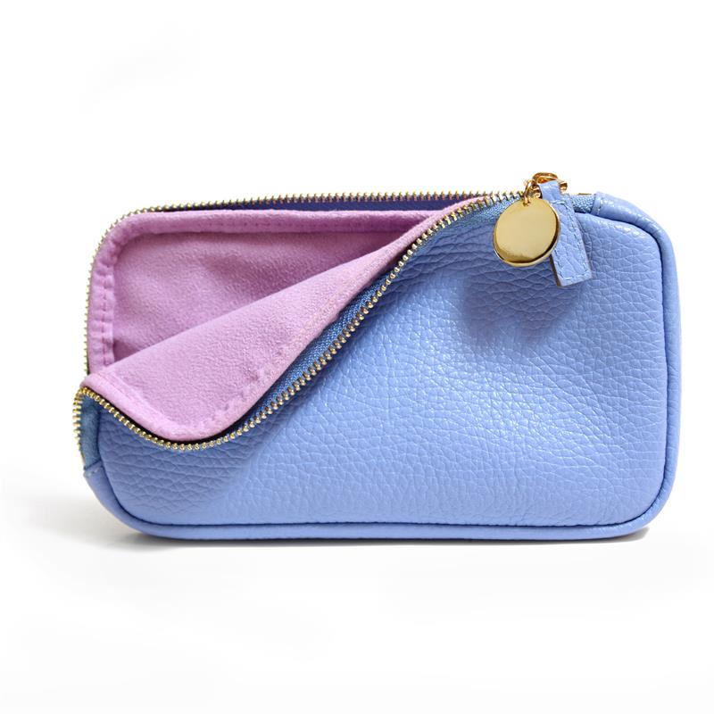 Deri Kılıf Aksesuar Detaylı Leylak Mavi