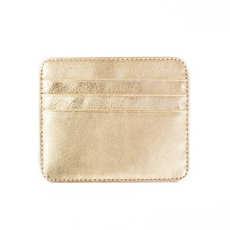 Düz Deri Kredi Kartlık Dore 