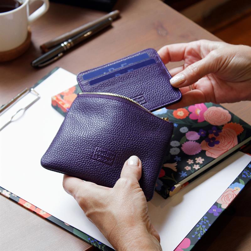 Deri Mini Çanta Mor