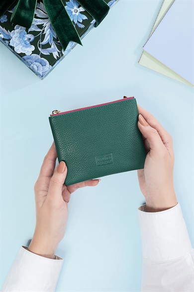 Deri Mini Çanta Zümrüt Yeşil