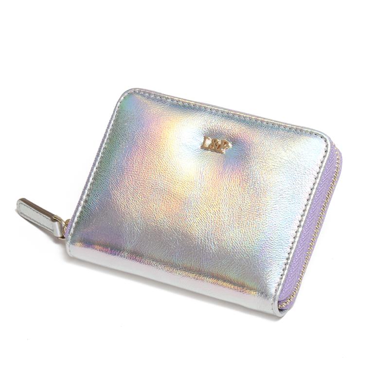 Deri Mini Cüzdan Hologram Metal Logolu