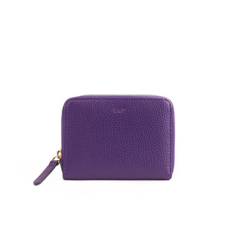 Deri Mini Cüzdan Mor
