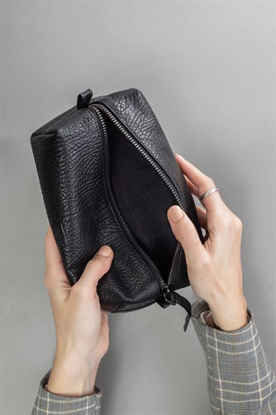 Deri Seyahat Çantası Siyah