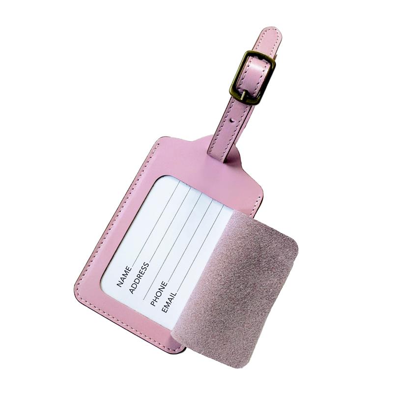 Deri Valiz Etiketi Koyu Pembe