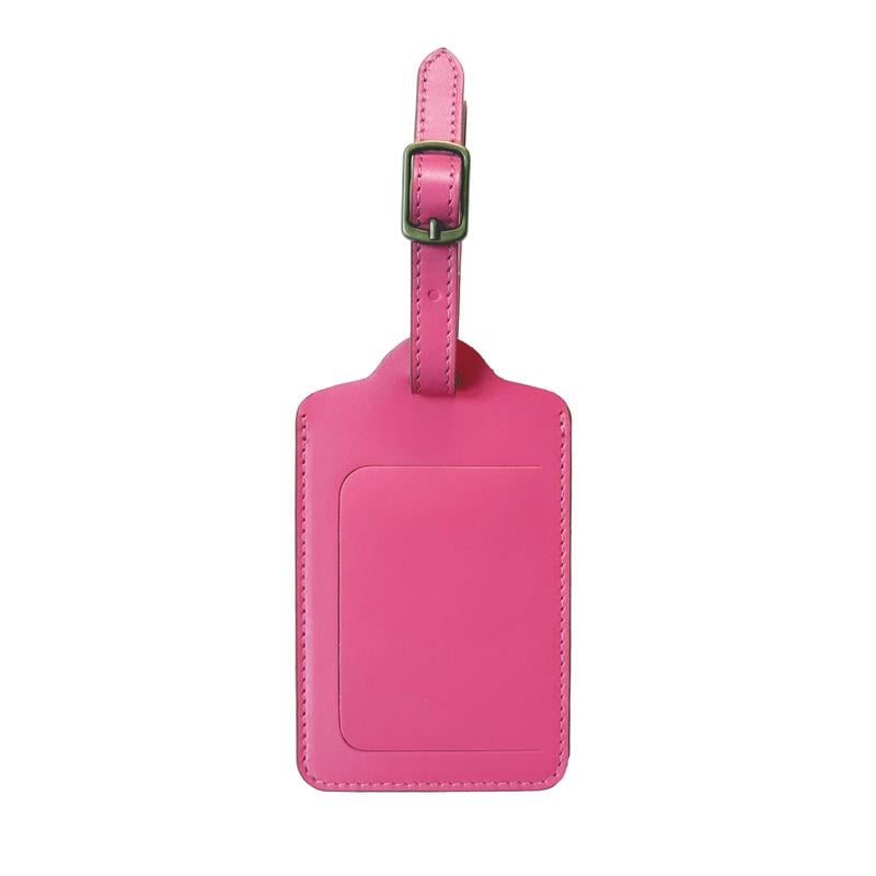 Deri Valiz Etiketi Koyu Pembe