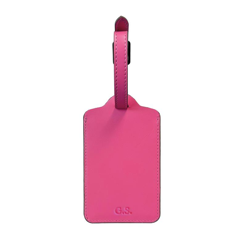 Deri Valiz Etiketi Koyu Pembe