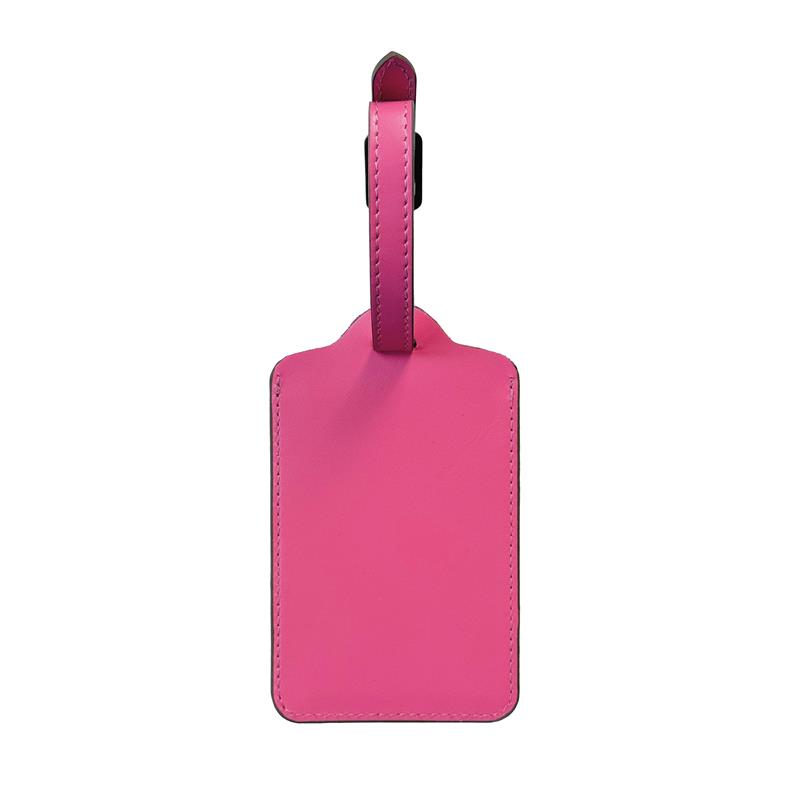 Deri Valiz Etiketi Koyu Pembe