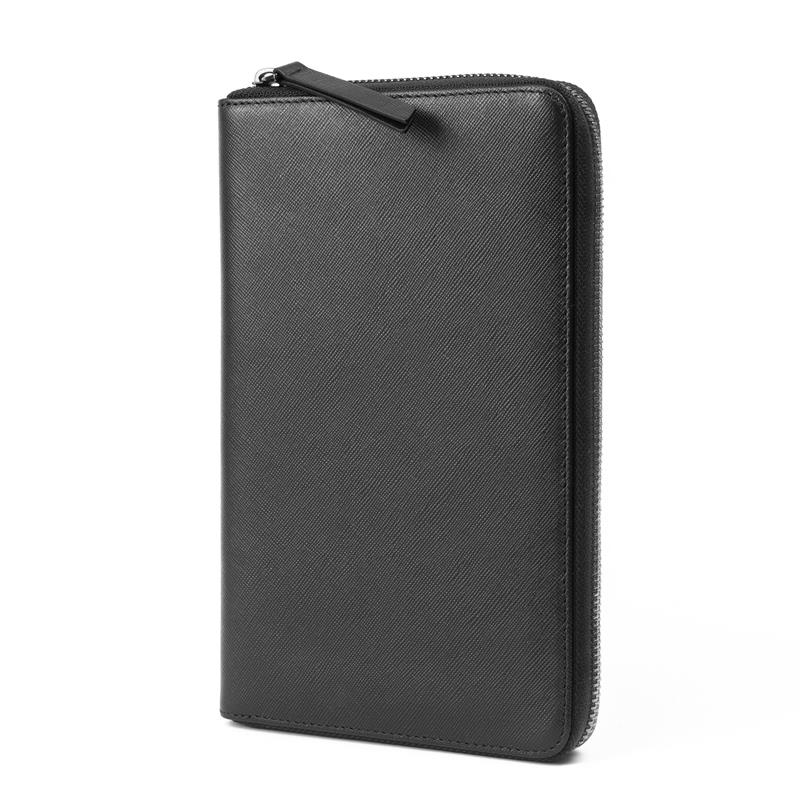 Dokulu Deri Küçük Organizer El Çantası Siyah