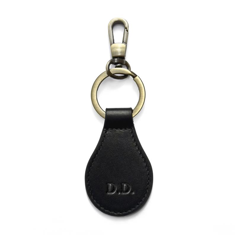 Düz Deri Anahtarlık Loop Siyah