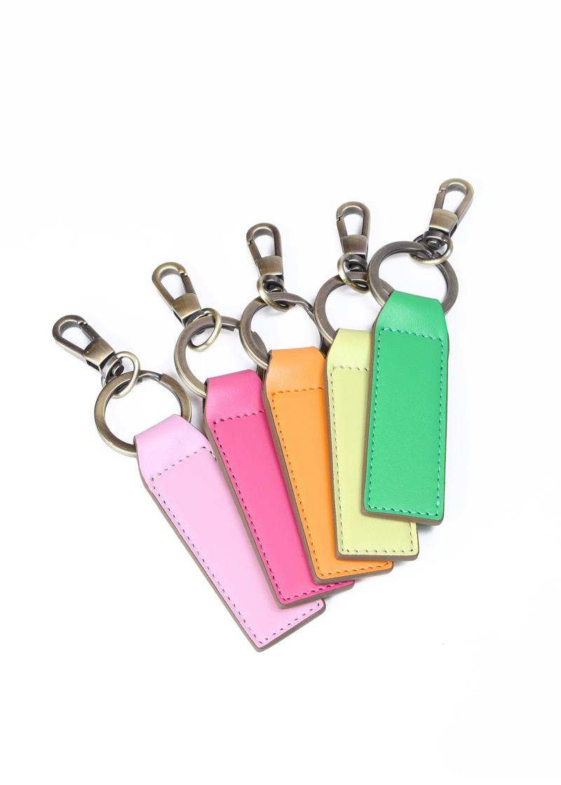 Düz Deri Anahtarlık Pier Yeşil