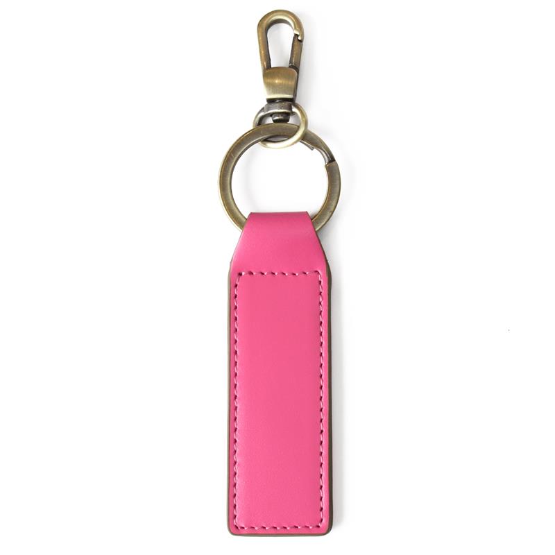 Düz Deri Anahtarlık Pier Koyu Pembe
