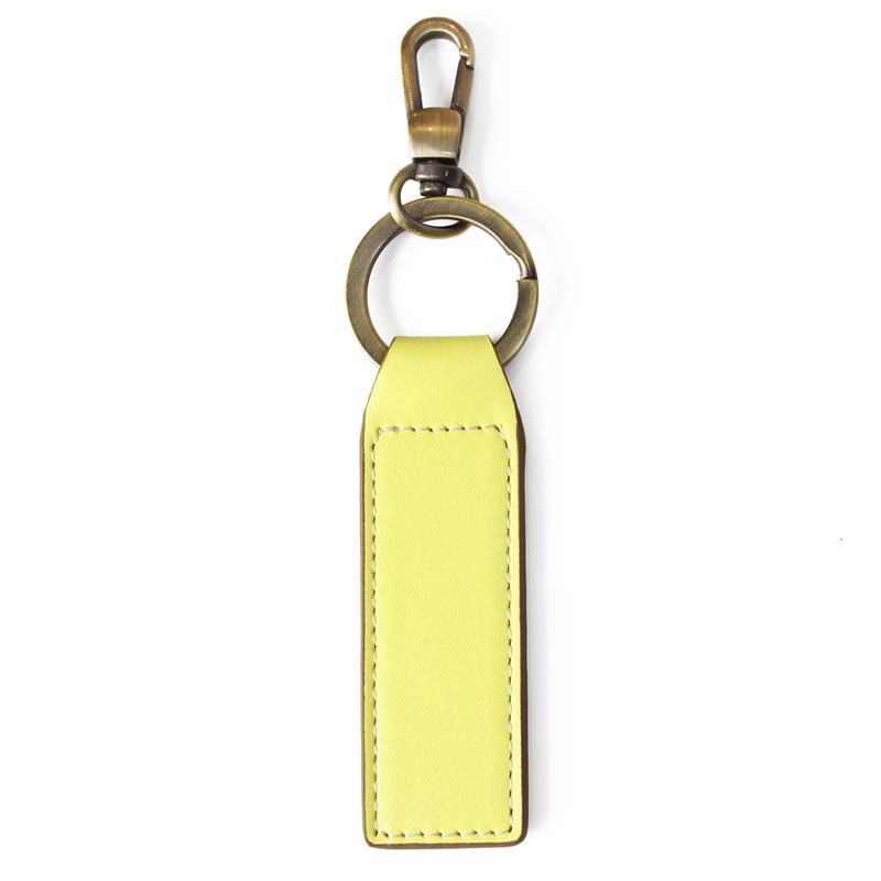 Düz Deri Anahtarlık Pier Sarı