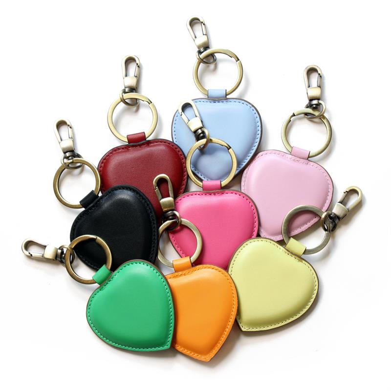 Düz Deri Kalp Anahtarlık Sarı