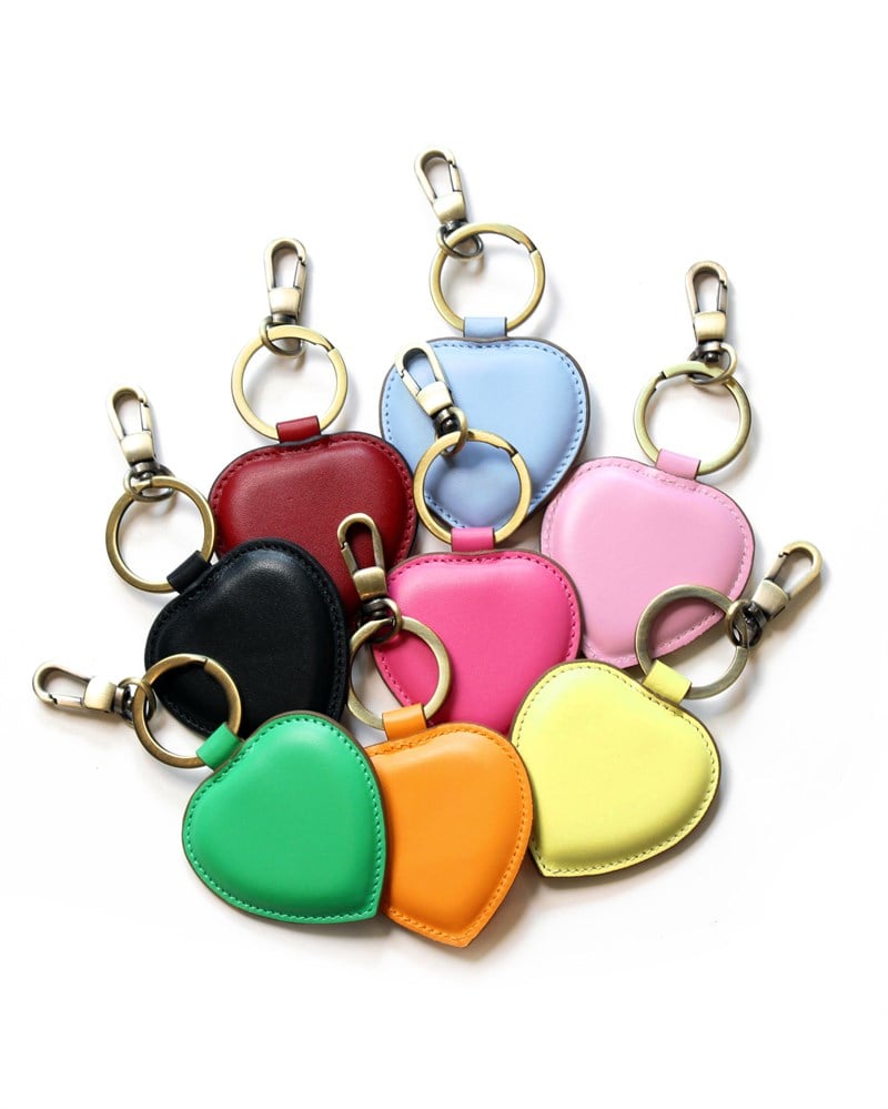 Düz Deri Kalp Anahtarlık Turuncu