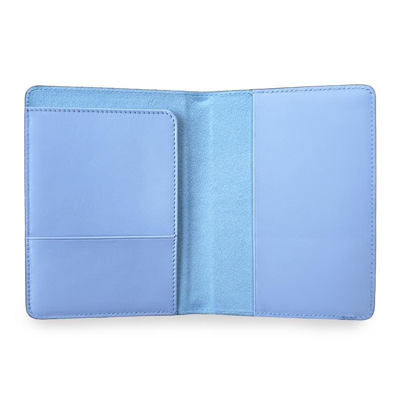 Düz Deri Pasaport Kılıfı Açık Mavi