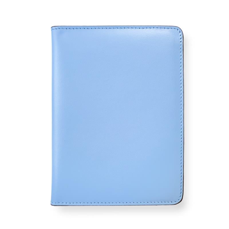 Düz Deri Pasaport Kılıfı Açık Mavi
