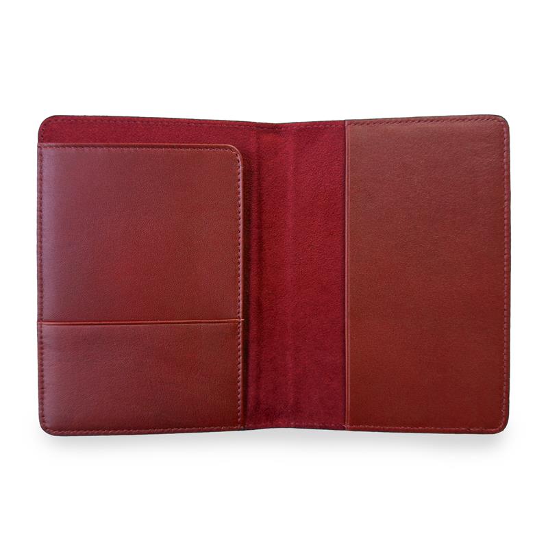 Düz Deri Pasaport Kılıfı Bordo