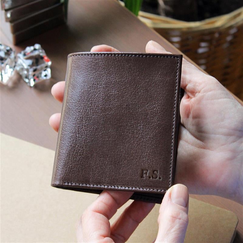 Kahve Deri Cüzdan Kimlik Cepli Hediye Kutusu