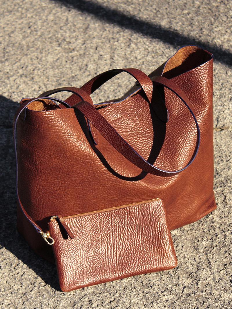 Kahve Deri Tote Çanta Classic