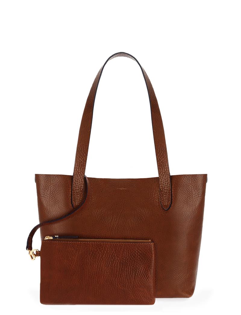 Kahve Deri Tote Çanta Small