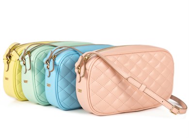 Kapitone Desenli Askılı Deri Çanta Mint Yeşil