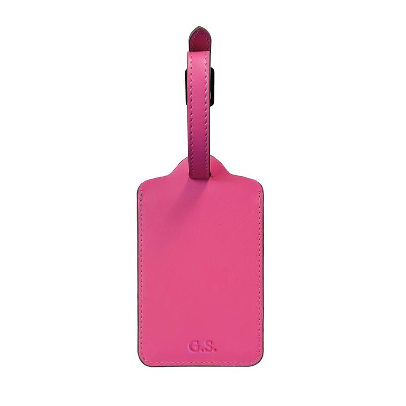 Koyu Pembe Deri Valiz Etiketi ve Anahtarlık Hediye Kutusu