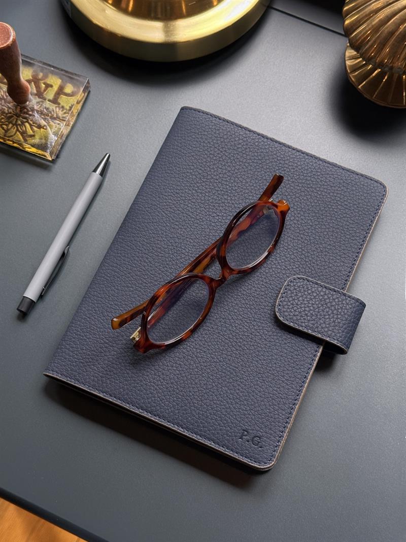 Lacivert Deri Kılıf ve A5 Defter