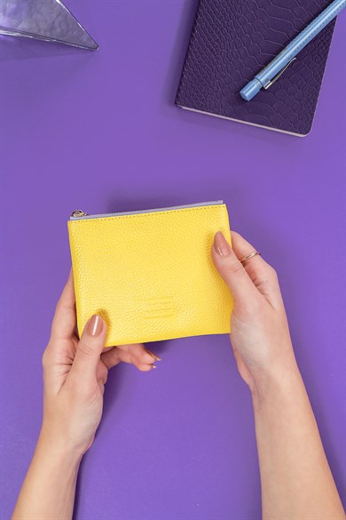 Deri Mini Çanta Açık Sarı