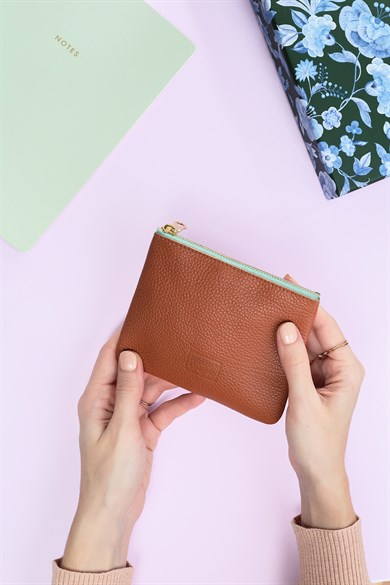 Deri Mini Çanta Taba