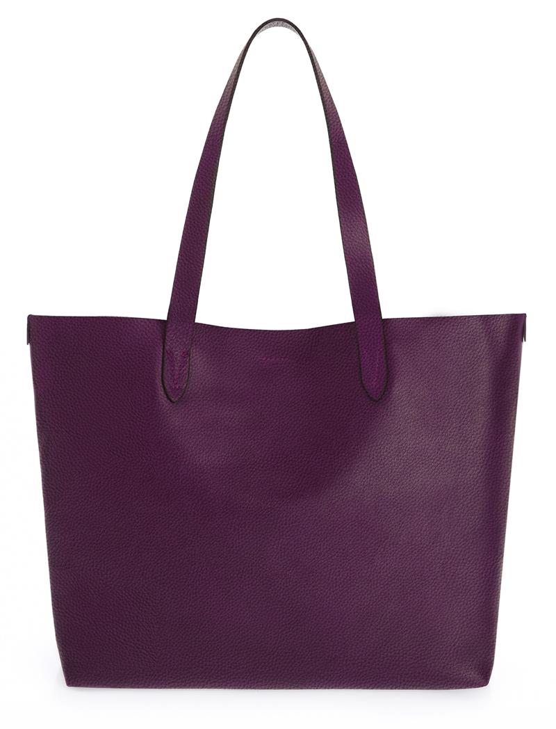 Mürdüm Deri Tote Çanta Classic