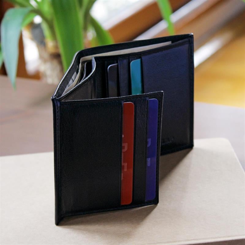 Siyah Deri Cüzdan Kimlik Cepli Hediye Kutusu