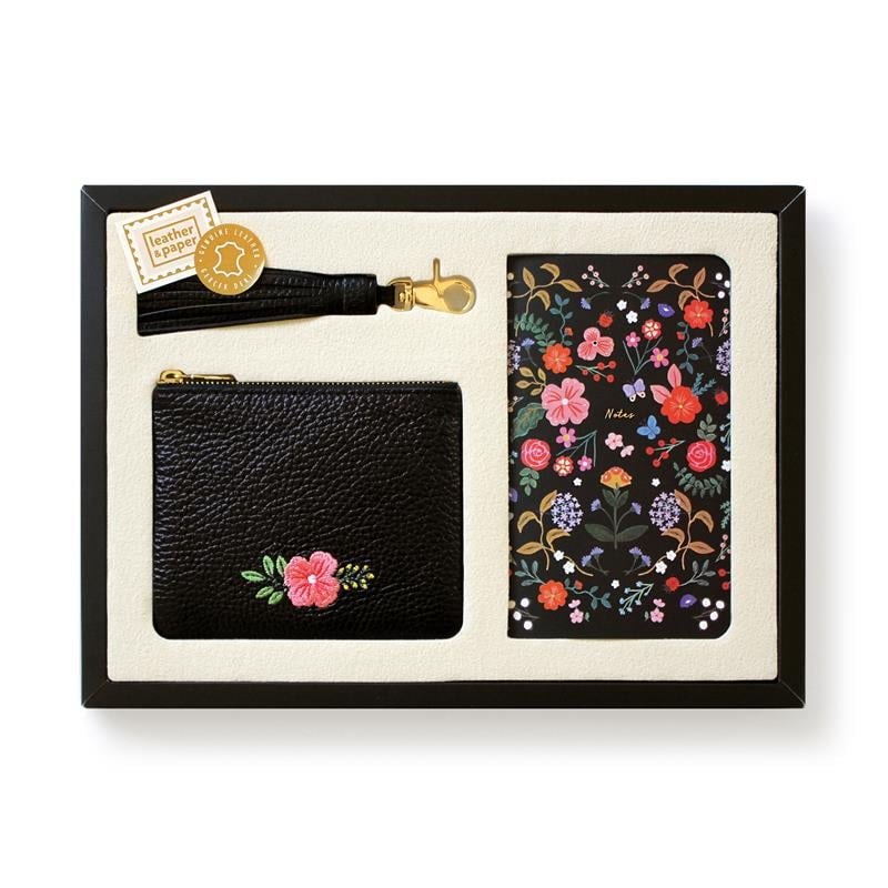 Siyah Deri Mini Çanta Deri Püskül ve Defter Seti