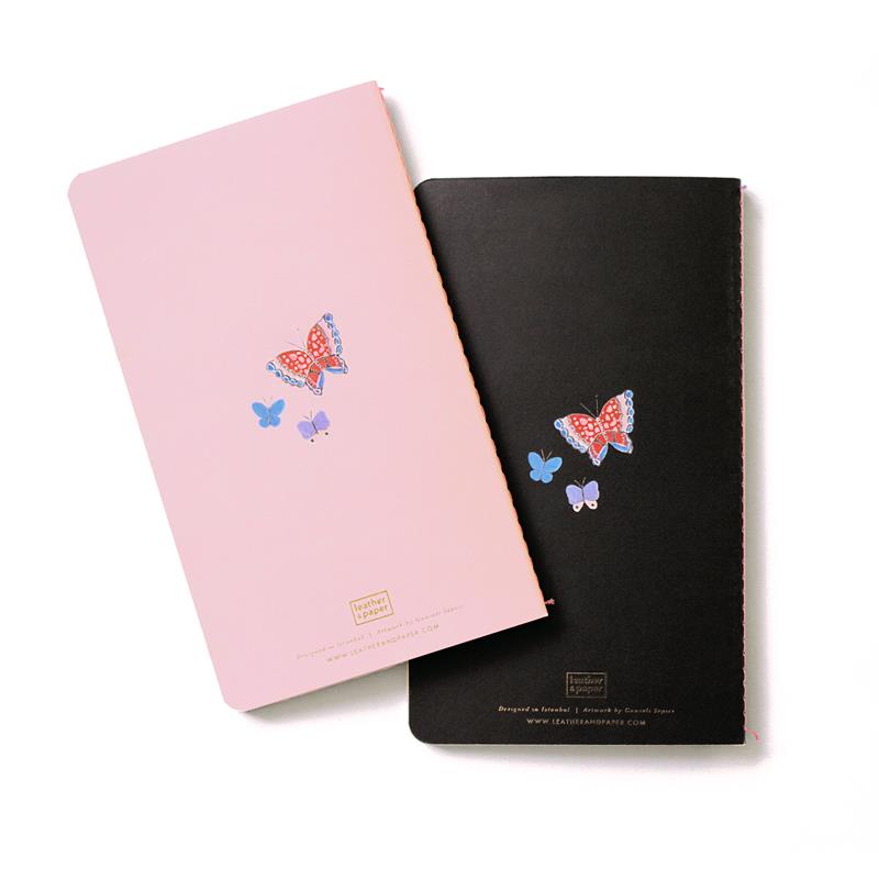 Siyah Deri Mini Çanta Deri Püskül ve Defter Seti