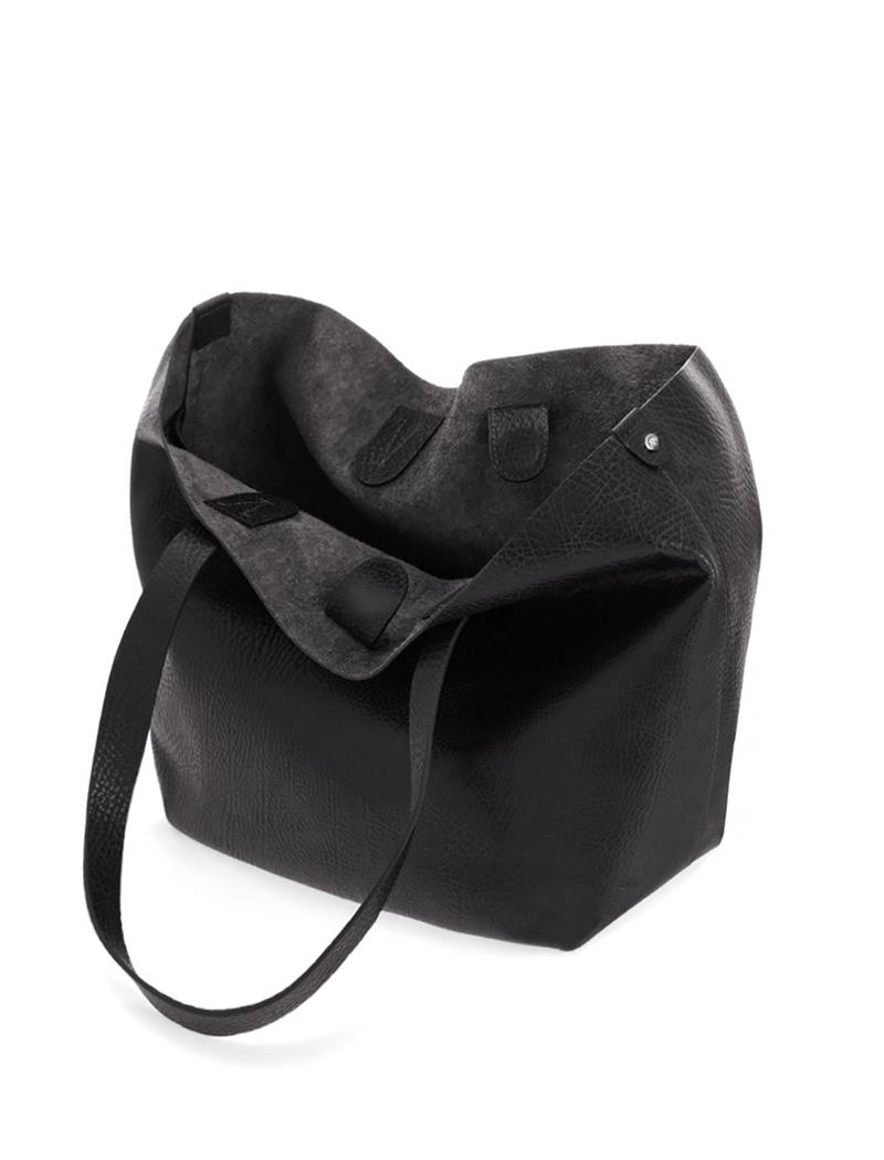 Siyah Deri Tote Çanta Small