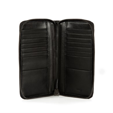 Tutma Saplı Kroko Baskı Deri Portföy Cüzdan Siyah