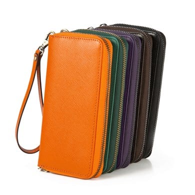 Tutma Saplı Kroko Baskı Deri Portföy Cüzdan Siyah