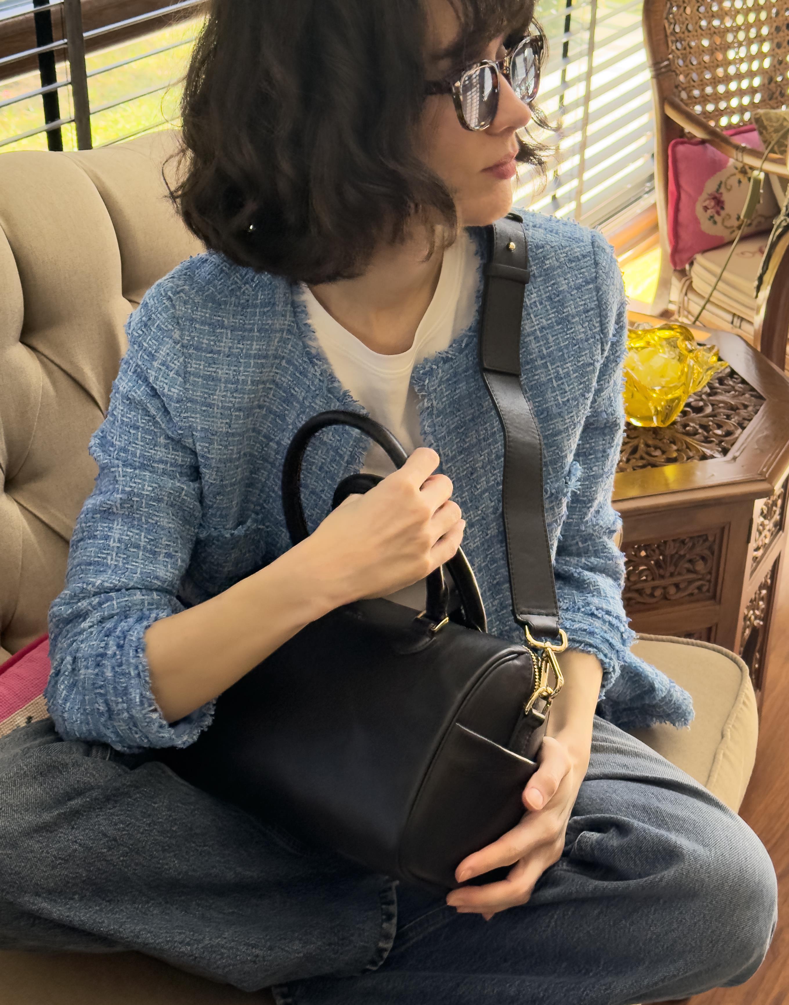 SİYAH DUFFLE DERİ CROSSBODY ÇANTA