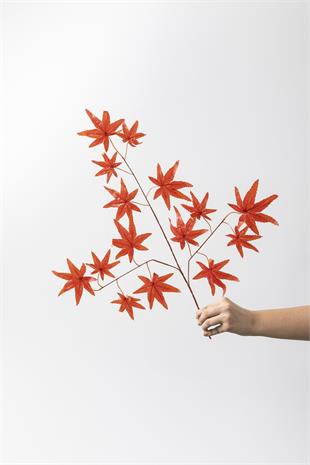 Yapay Çınar Yaprağı Demeti 12li Turuncu