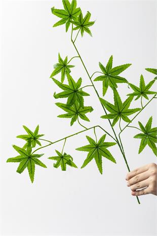 Yapay Çınar Yaprağı Demeti 12li Yeşil