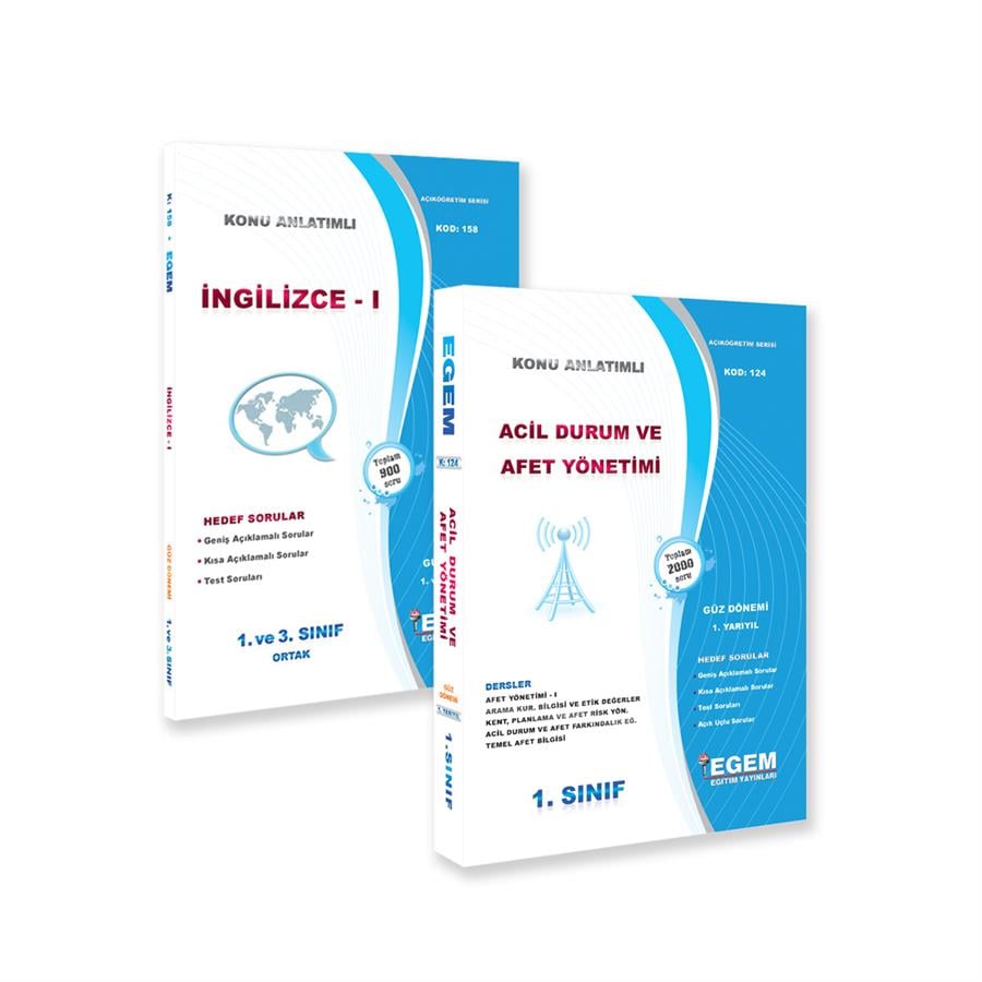 AÖF 1. SINIF ACİL DURUM VE AFET YÖNETİMİ GÜZ DÖNEMİ KONU ANLATIMLI SORU BANKASI VE İNGİLİZCE I