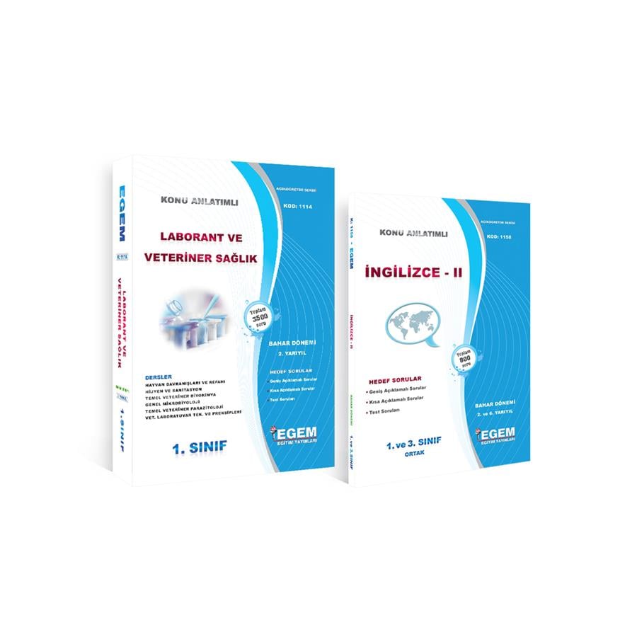 AÖF 1. SINIF LABORANT VE VETERİNER SAĞLIK BAHAR DÖNEMİ KONU ANLATIMLI SORU BANKASI VE İNGİLİZCE II
