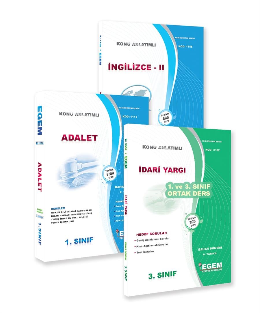 AÖF 1. SINIF ADALET  BAHAR DÖNEMİ 2. YARIYIL KONU ANLATIMLI SORU BANKASI (SET)
