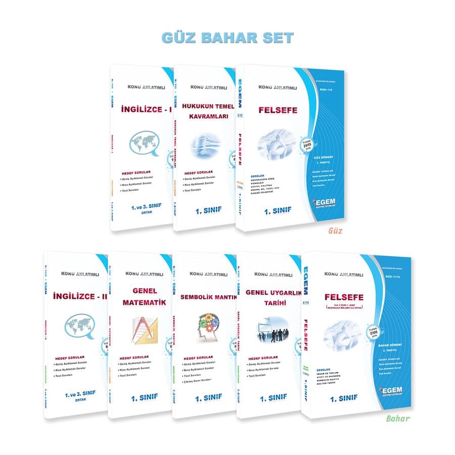 AÖF 1. SINIF FELSEFE GÜZ VE BAHAR DÖNEMİ 1. VE 2. YARIYIL KONU ANLATIMLI SORU BANKASI (SET)