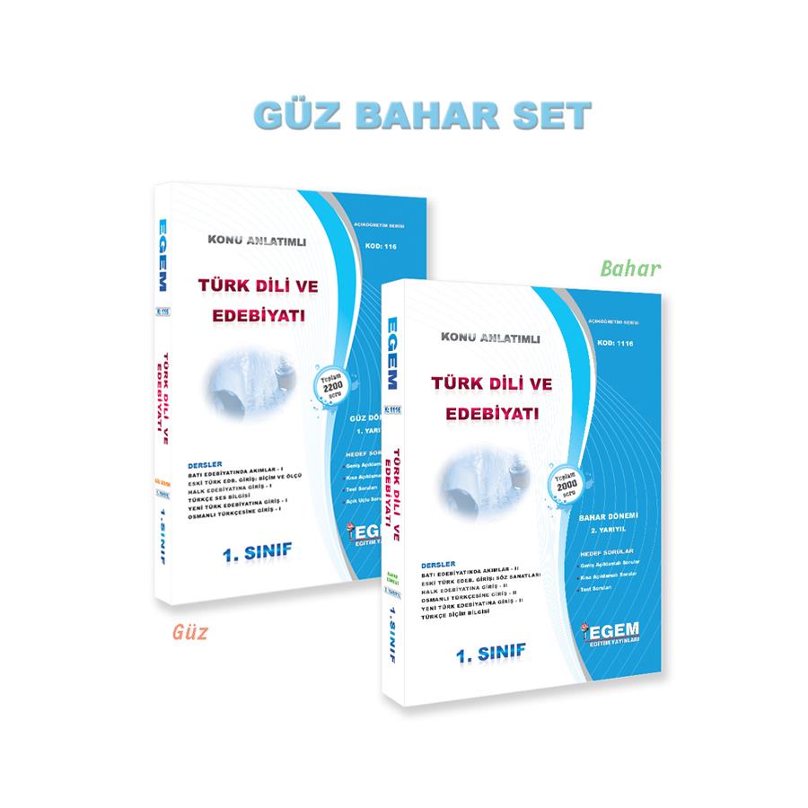 AÖF 1. SINIF TÜRK DİLİ ve EDEBİYATI GÜZ VE BAHAR DÖNEMİ 1. VE 2. YARIYIL KONU ANLATIMLI SORU BANKASI (SET)