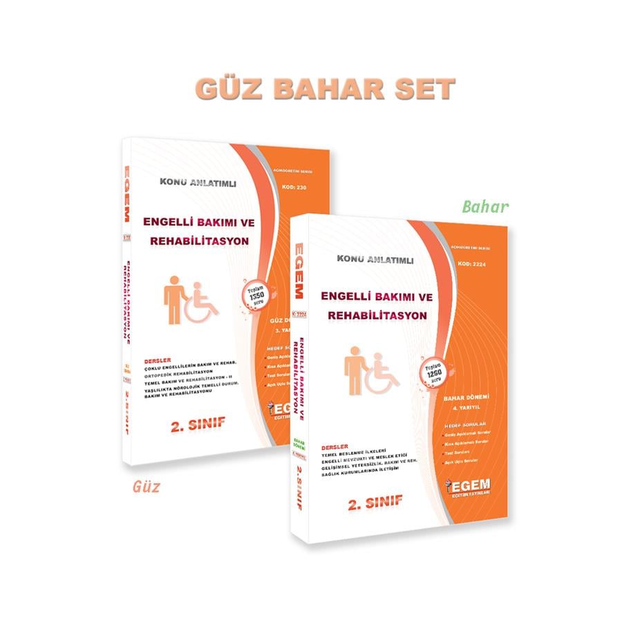 AÖF 2. SINIF ENGELLİ BAKIM VE REHABİLİTASYON GÜZ VE BAHAR DÖNEMİ  KONU ANLATIMLI SORU BANKASI