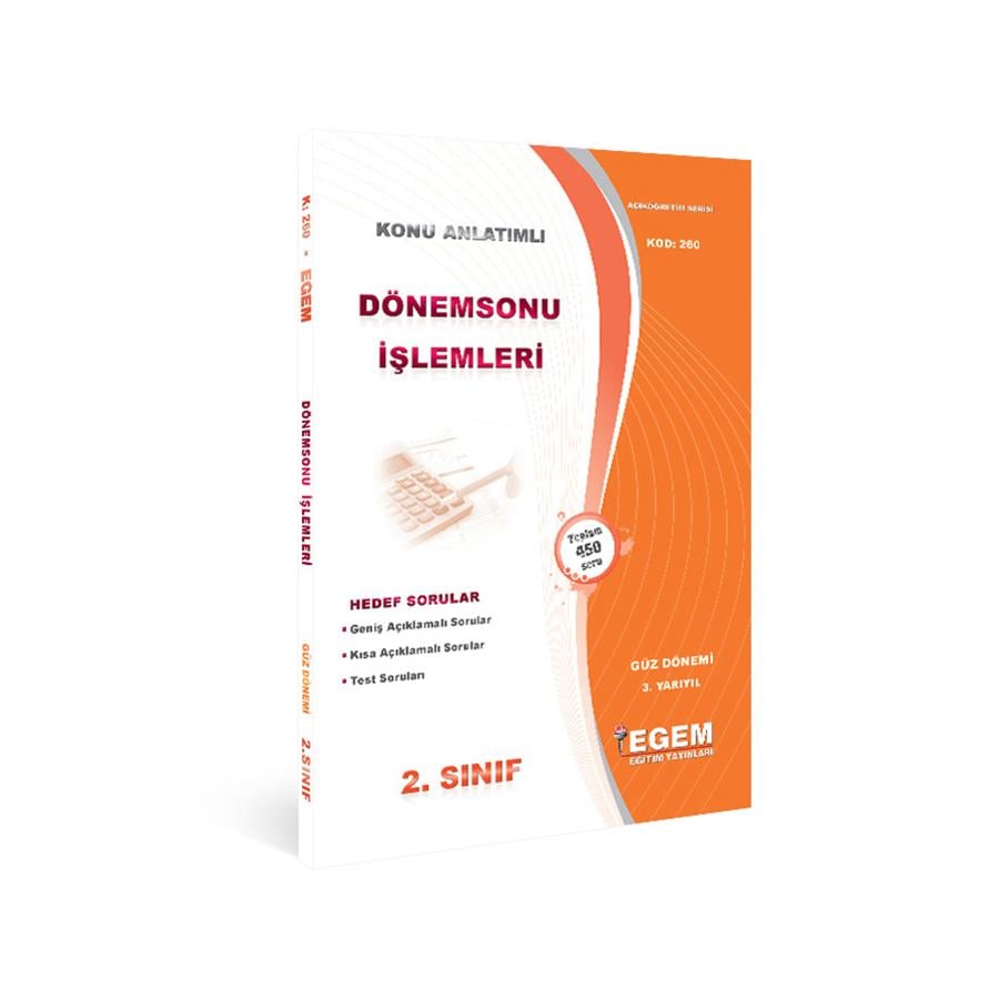 AÖF 2. SINIF DÖNEMSONU İŞLEMLERİ GÜZ DÖNEMİ 3. YARIYIL KONU ANLATIMLI SORU BANKASI